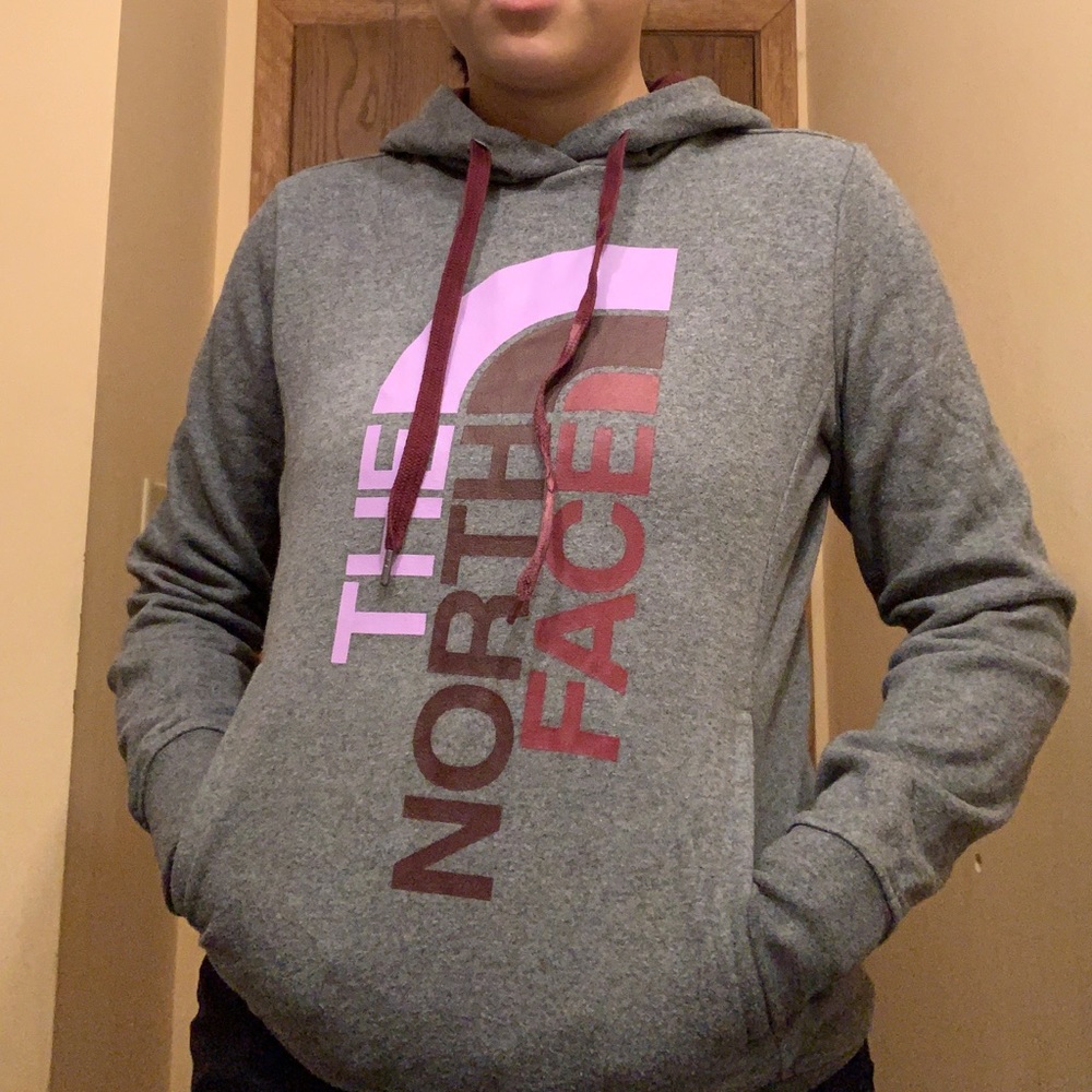 The North Face Gray hoodie with pockets